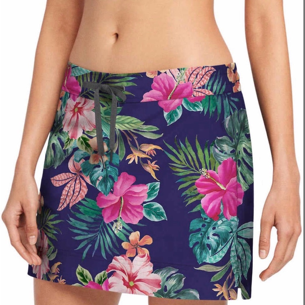 Speedo Womens Swim Skirt Floral Peacoat, XL